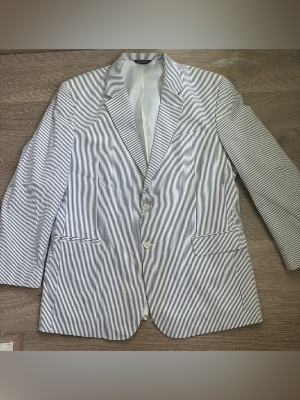 Jos. A. Bank Men's Seersucker Stripe Blazer - Light Blue & White 48L